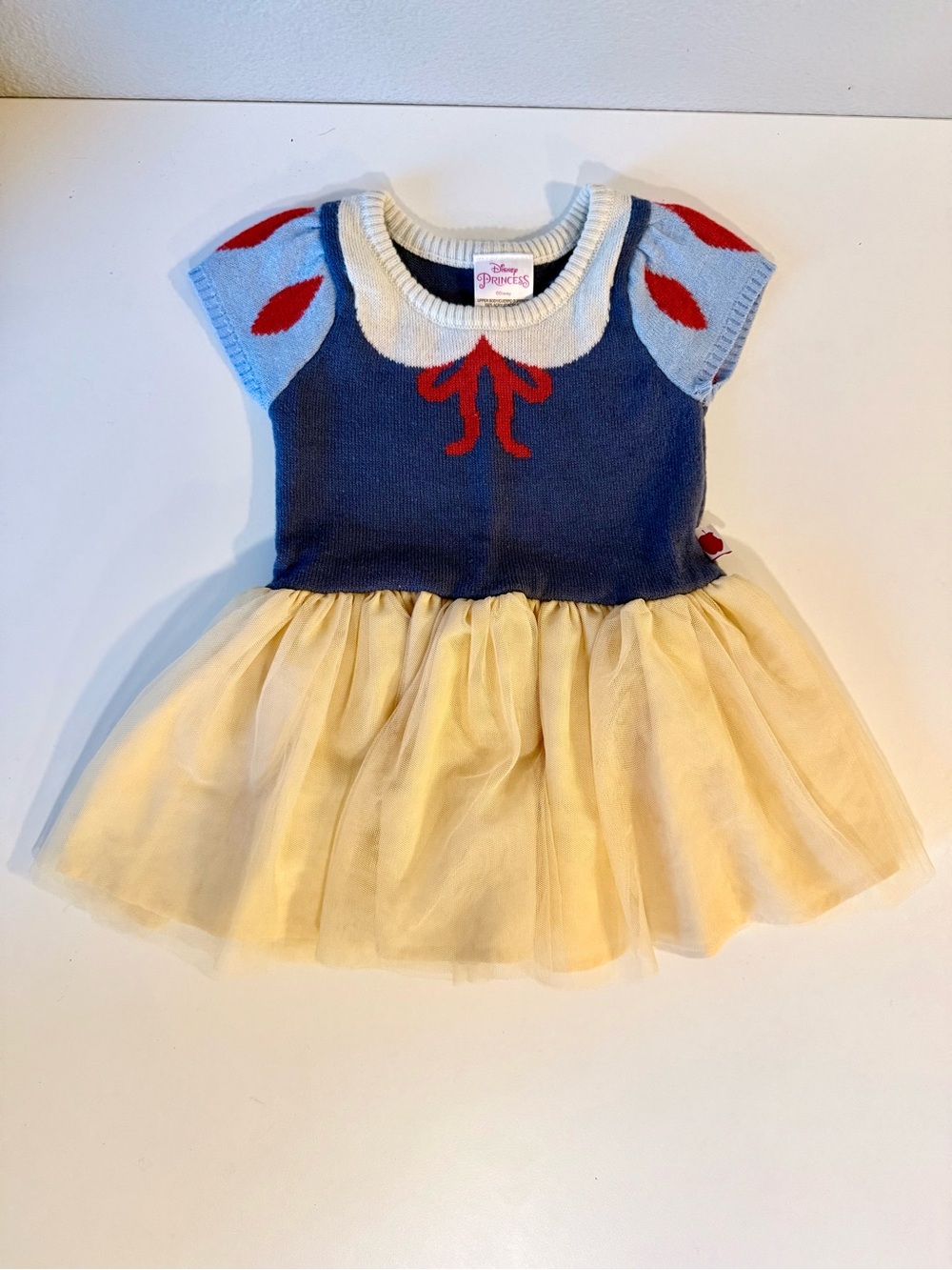 Disney Princess Snow White Sweater Tutu Dress Blue Yellow 18M